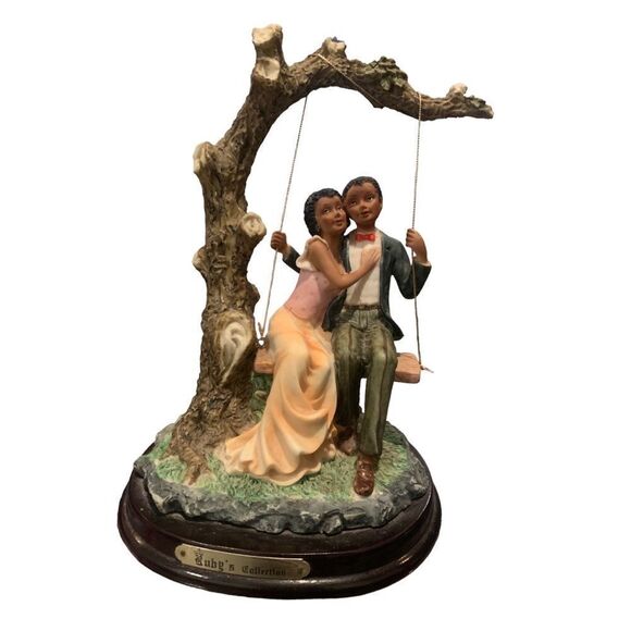 Vintage Ruby's Collections 2 Lovers On A Swing Figurine European Style Figurines - Picture 3 of 3